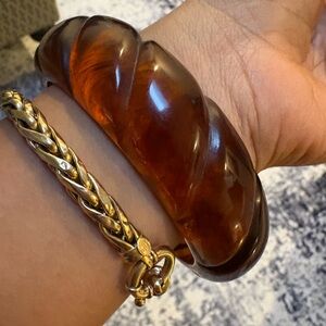 Vintage Amber Thick Resin Bangle